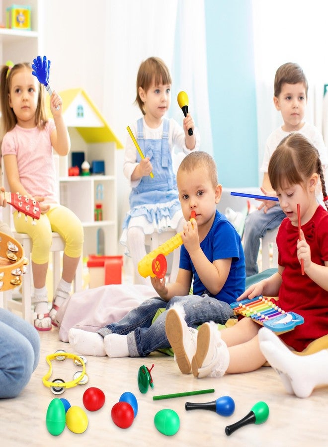 Lukmaa 120 Pcs Maracas Shaker Musical Instruments for Kids Egg Shaker Wrist Hand Band Bells Maracas Percussion Tambourine Cymbals Plastic Castanets for Preschool Early Music Learning Toy - Image 5